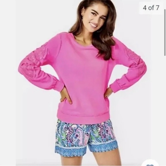 Lily Pulitzer-Katia Shorts in Macadamia Print. - Picture 3 of 9